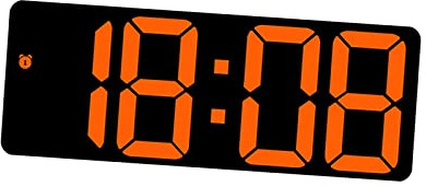 Generic Horloge murale numérique avec date et calendrier de température 12H 24H Tableau d'affichage Gradateur LED Réveil pour Bureau Maison Adulte Salon, orange