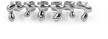 Hip Hop Zähne Grills Gold Farbe Überzogene Wasser Drip Grillz Caps Unteren Unteren Zahn Grill, Silber