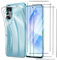 GEJEFA Coque pour Honor 90 Lite +[3 Pièces] Verre Trempé, Transparent Silicone TPU Souple Antichoc et Anti-Rayures Étui de Protection pour Honor 90 Lite