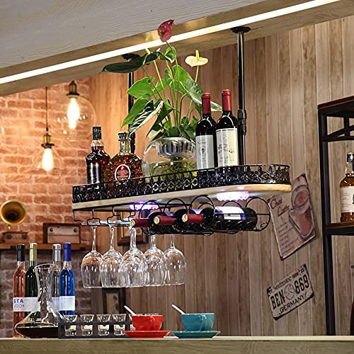 Casier à vin Suspendu en Fer forgé, Porte-Bouteilles de vin, Porte-Bouteilles de Bar créatif, Cave à vin, étagère de Rangement pour Le vin à la Maison, Support pour Organisateur de Cintre à vin