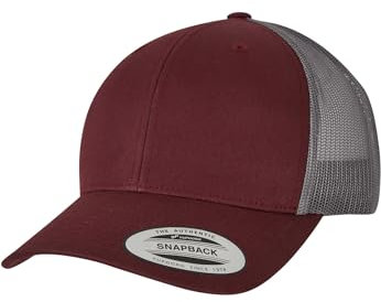 Flexfit Unisex 6606T-Retro Trucker 2-Tone Baseballkappe, Maroon/Grey, one Size