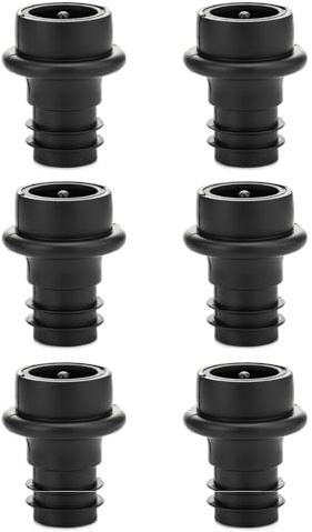 WOTOR Wine Stoppers - Vacuum Wine Saver, Preserver & Sealer (Black, 6 Pieces)