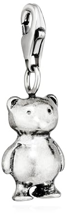 NKlaus Anhänger Teddybär Bärchen 925 Sterlingsilber antik 18x8mm, 1 Stück | Charm-Amulett; Gewicht 4,68g