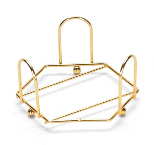 Metal Coaster Holder Square Drink Cup Rack, Coffee Mug Kitchen Gadget Cup Mat Tray, Iron Storage Rack Coaster Holder(B-gold)