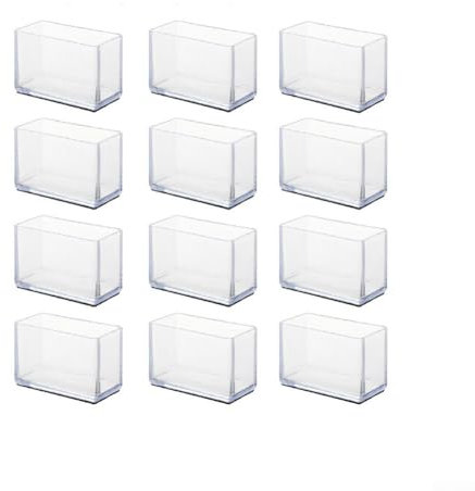 ZYNCUE Stuhlbein-Bodenschoner, rechteckig, transparent, zum Schutz von Hartholz-/Fliesen-/Laminatböden vor Kratzern und Lärm (15 x 30 mm), 12 Stück, 2090580107