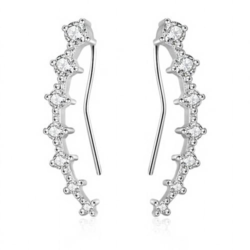 LuLiyLdJ Ohrringe Kletterer Hypoallergen Ohrringe 7 Kristalle Hypoallergen Schmuck, 2 Stück