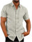 UK Cotton Linen Shirts - Men's Short Sleeve Button Down Hawaiian Summer Beach Shirt - Regular Fit - Size 8-22 - Clearance