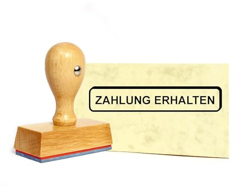 Dekolando Zahlung erhalten Stempel Holzstempel 1-zeilig Bürostempel Zahlungseingang Buchhaltung Office 49 x 9 mm (ZAHLUNG ERHALTEN)