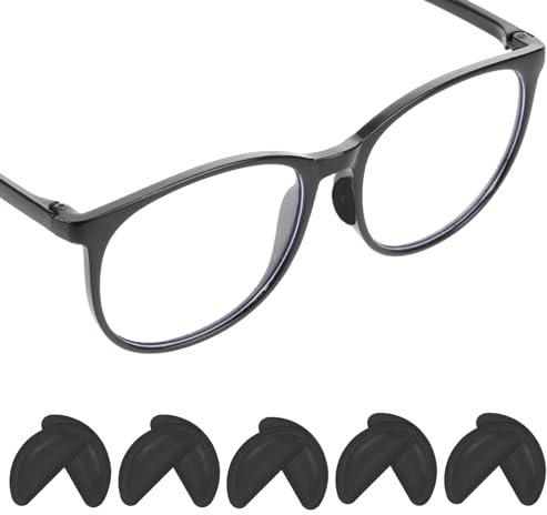 Gjinxi Brillen Nasenpads Silikon Rutschfeste Brillenpads, 5 Paare Anti Rutsch Silikon Brillen Pads Selbstklebende Nasenpads Brillen Nasenpad für Brillen und Sonnenbrillen(Schwarz)