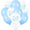 KOBOKO Taufe Deko Junge Luftballons Blau, 24 Stk Kommunion Luftballon, Weiß Blau Helium Ballons, Meine Taufe Ballon für Babyparty, Babyshower Party