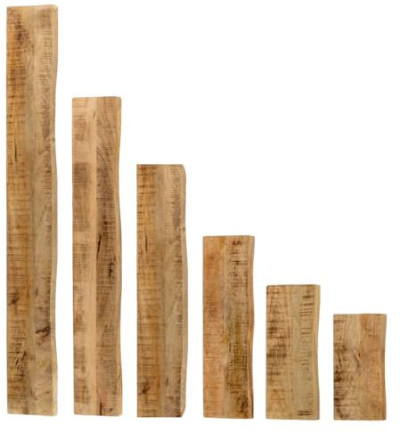 trelevo Wandregal 90x20 cm Mangoholz massiv Baumkante Regalbrett | 26mm, lackiert, Schweberegal Holz mit, Steckboard inkl. Halterung, Holzbrett Deko