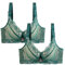 Damen-BH, Spitze, sexy, Basis, reine Farben, ohne Bügel, unsichtbar, Komfort, Höschen, Minimizer, Push-Up-BH, Sport-BH, Sport-BH,, grün, Large