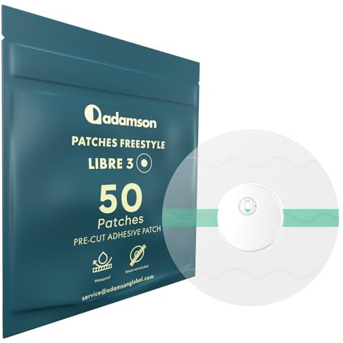 Freestyle Libre 3 Pflaster Wasserfest – 50er-Pack, Transparent, Langlebig, ohne Klebstoff in der Mitte, nicht reizend, einfach anzubringen und zu entfernen – für Sport, Schwimmen, täglichen Gebrauch