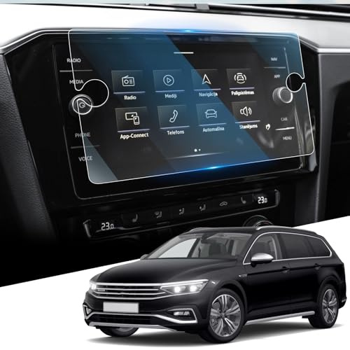 WEIPIN 8 Navigation Panzerglas Schutzfolie für V-W Pa-ssa-t B8 GTE Variant Alltrack 2018-2022 2023(discover media), GPS Navi Displayschutzfolie mit gehärtetem Glas 9H Kratzfest Anti-Fingerabdruck