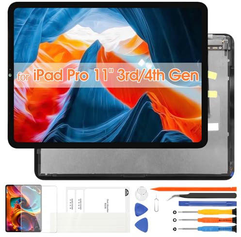 LCD Display para iPad Pro 11 3rd 2021 / 4th 2022 - Pantalla para iPad Pro 11 2021 LCD para iPad Pro 11 3rd 4th Pantalla Touch Screen Vidrio Asamblea A2301 A2459 A2460 A2435 A2761 A2762 A2762 A27762