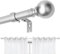 Joydeco Einstellbare Silber Gardinenstange Set 76cm-236cm Dekorative Vorhangstange mit Aluminium Endkappe für Duschraum Schlafzimmer Wohnzimmer DEY7A