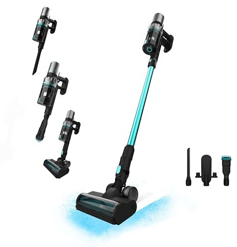 Cecotec Scopa Elettrica senza Fili Conga Rockstar 2500 Thunder Powerhead. 400W, 120AW, Autonomia 65min in Eco, Spazzola Antigroviglio, Tubo Rigido, Accessorio 2 in 1 Mobili e Angoli