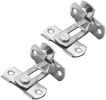 HOMSFOU 2 Stücke Türschloss 90 Grad Türriegel Anti Diebstahl Schiebetürschloss für Garagen Scheunen und Schlafzimmer