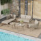 Garten Lounge Set, Seil Gartenmöbel Set, Modernes Outdoor Sofa Set Handgewebtes Seil, Inklusive Aller Sitz- Und Rückenkissen, Balkonset, Garten Und Terrasse, Khaki