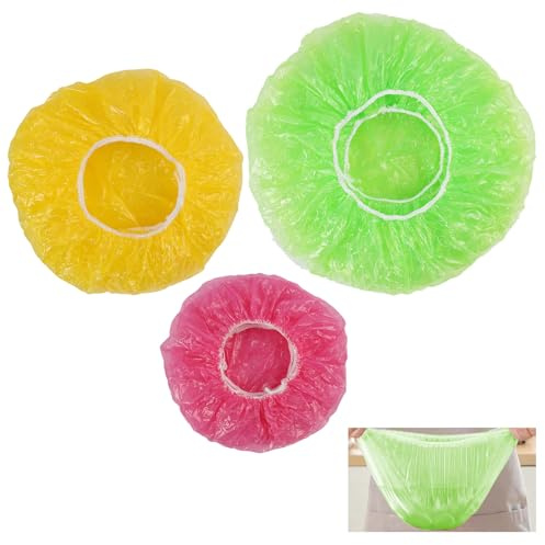 60 Pcs Reusable Food Covers - Elastic Plate Covers for Food Preservation - Semi-Transparent Bowl Covers in Sizes - For Fruits, Vegetables, Meats, and Canned Goods