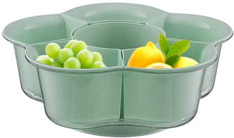 Unterteilte Servierplatte - Servierplatte Mit Abtropffunktion | Drehender Abtropfkorb Für Lebensmittel - Für Obstplatte Hot Pot Snack Dessert Party Essen Catering Küche Kühlschrank