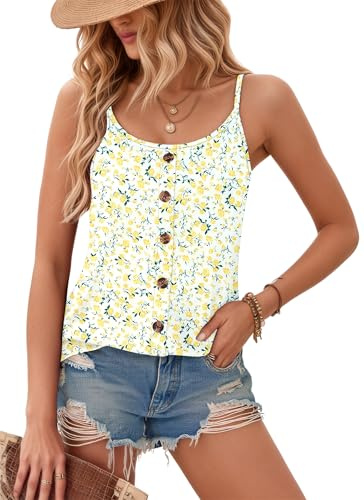 WNEEDU Femme Débardeur à Bretelles Spaghetti Réglables Chic Élégant, XL