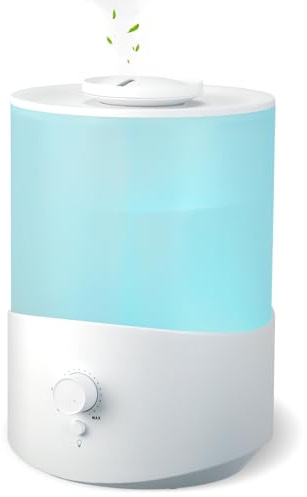 Romon Luftbefeuchter Schlafzimmer 2.5L, Top-Fill Aroma Diffuser, Humidifier mit 360° drehbarer Düse, bis 28H, automatischer Abschaltung, für Pflanzen große Räume & Zuhause, Weiß