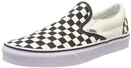 Vans Unisex Adultos Classic Slip-On Sneaker, Black & White Checkerboard/White, 41 EU
