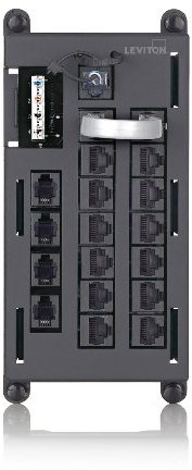 Leviton 476TL-T12 Telefoneingangsverteiler, schwarzes Gehäuse