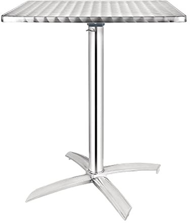 Bolero quadratischer Tisch mit abklappbarer Tischplatte, Edelstahl, 720 x 600 x 600 mm, für Restaurant, Bar, Café