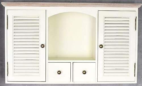 Nostalgischer Wandschrank im Shabby Chic Stil Antik Oberfläche Holz 82x50 cm HMB054 Palazzo Exklusiv