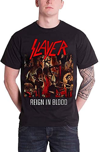 Slayer T Shirt Reign In Blood Killer Album Band Logo offiziell Herren Nue L