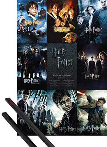 HARRY POTTER [FG1 ([SIZE1] cm) Alle Film-Plakate, In Englisch + EIN Paar Posterleisten, Schwarz
