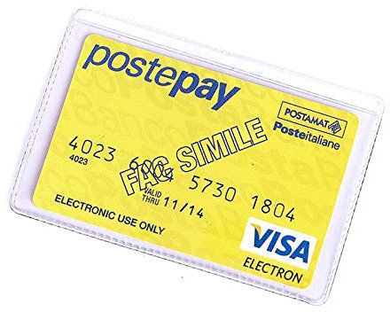100 Pezzi Porta Patente Trasparente in Plastica Flessibile (9,5 x 6,3 centimetri) con 2 Tasche Utile per Bancomat Tessera Sanitaria Carta di Credito