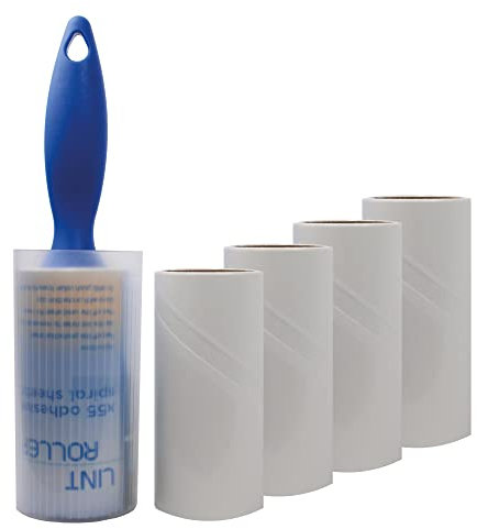 Rullo LEVAPELUCCHI – 4 ricambi inclusi (275 fogli adesivi/ 40 metri!) - Perfetto per rimuovere peli di animali, polvere, briciole e filamenti - LaundrySpecialist