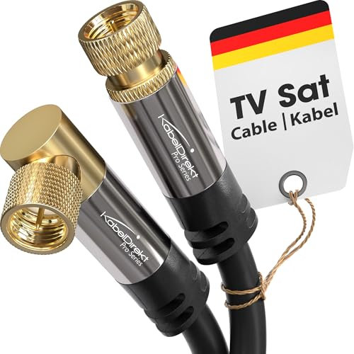 KabelDirekt – Cavo SAT, Antenna TV, Coassiale – Angolato a 90°/dritto – 10 m – Cavo Satellitare 4K, connettore F – Disponibile in 0,5-30 m (TV, DVB-T, DVB-C, DVB-S/DVB-S2, internet, nero)