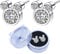 Silver Earrings Sterling, Cute Dazzling Mouse Shaped Earrings Cubic Stud Set