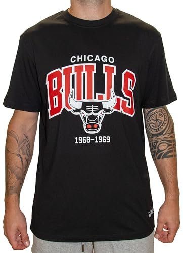 Mitchell & Ness NBA Hardwood Classics Team Arch T-Shirt - Chicago Bulls, Schwarz, L