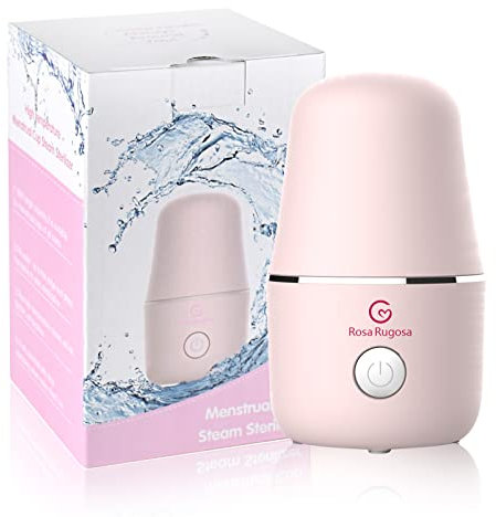 ROSA RUGOSA Menstrual Cup Sterilizer, Steamer Cleaner 3-in-1 for Cleans, Dries, and Stores Your Period Cup- Auto Shut-Off- Leak-Free - Eliminates up to 99.9%