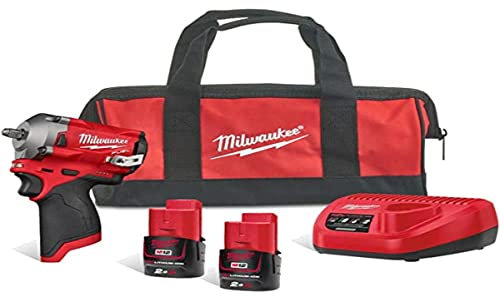 Milwaukee M12FIW38-202B 3/8 Impact Wrench with 2 Batteries