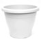 Tradineur - Maceta de plástico redonda blanca Mediterránea, diámetro 48,5 cm, 80 litros con orificios inferiores, recipiente, macetero para plantas de jardín, terraza, balcón, interior y exterior