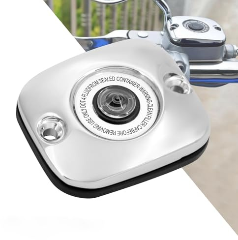HDBUBALUS Coperchio Pompa Freno Anteriore Cromato Adatto per Harley Touring 05-07 Dyna 06-17