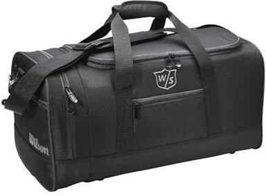 Wilson Sporttasche, W/S Duffel Bag, 4 Fächer zum Verstauen von Ausrüstung in der Reisetasche, Golf-Zubehör für Damen und Herren, Schwarz