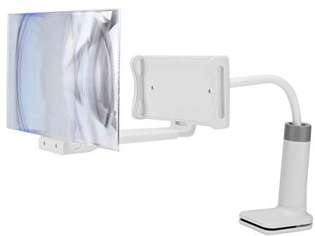 Amplificateur d'écran de téléphone, support paresseux de téléphone portable de 8 pouces Amplificateur d'écran ABS résistant aux chocs pour smartphone, loupe d'écran de téléphone Loupe pour regarder la