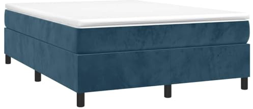 vidaXL Boxspringbettgestell Dunkelblau 140x200 cm Samt
