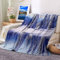 Warm Blanket, Fleecedecke 150x200 Weiss Flanell Blau Kuscheldecke Verschneite Landschaft Flanelldecke Weich Wohndecke Sofa Bett Geschenk