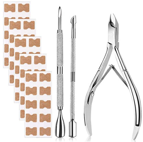 SCJJZ nagelhautentferner,neonail,eingewachsene zehennägel,zehennagel korrektur patch,eingewachsene zehennägel,pediküre set,3-teiliges Peeling-Werkzeug-Set, 5-teilige Zehennagel-Korrektur-Aufkleber