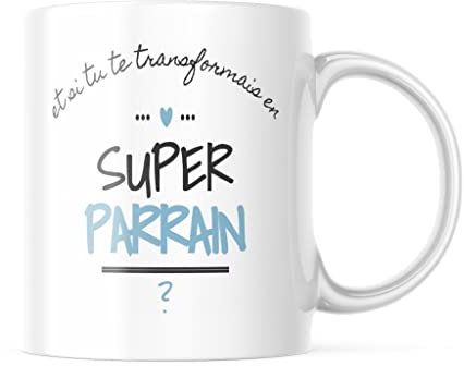 Woolly Panda | Mug Demande Super Parrain Personnalisable | Imprimé en Belgique | Tasse Parrain - Annonce Parrain