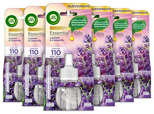 Air Wick Eléctrico - Pack de 6 Recambios de Ambientador para casa con aroma a Lavanda