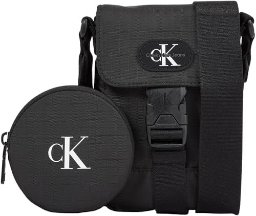 Calvin Klein Jeans Herren Umhängetasche mit extra Täschchen, Schwarz (Black), Einheitsgröße